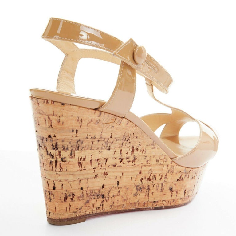louboutin nude wedges