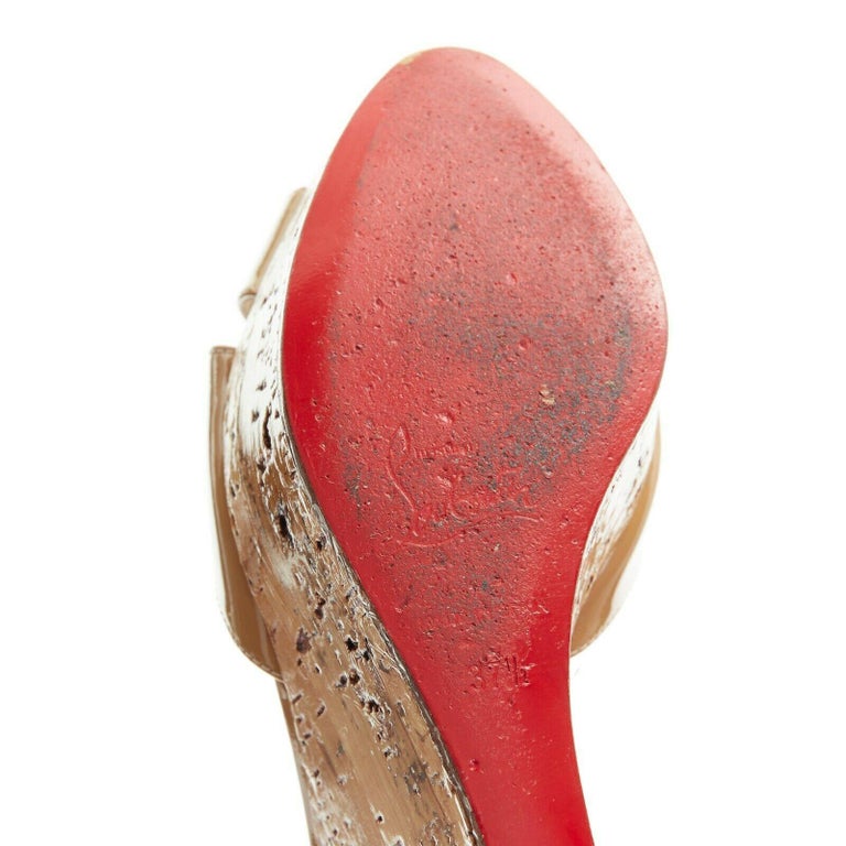 louboutin nude wedges