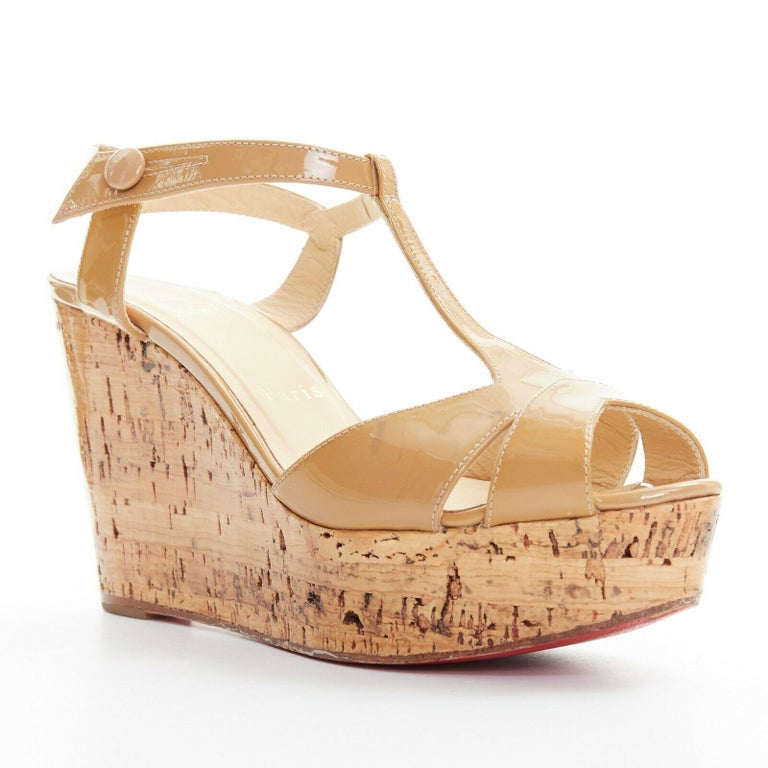louboutin nude wedges