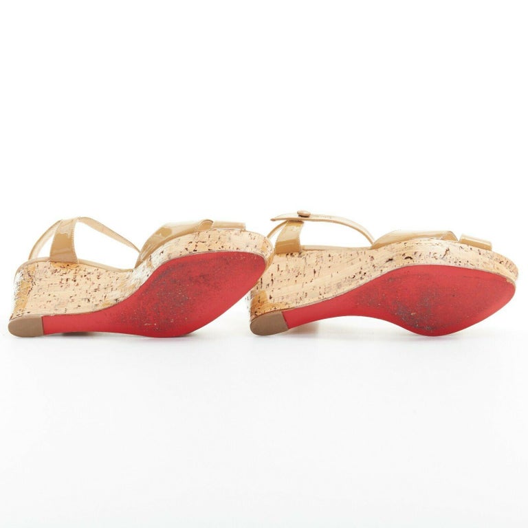 louboutin nude wedges