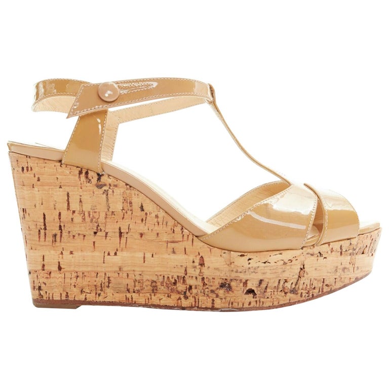 louboutin nude wedges