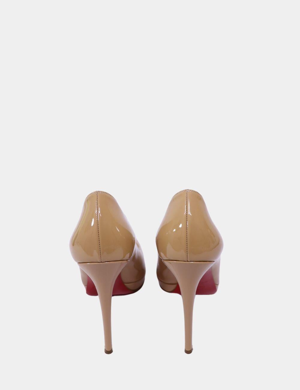 Brown Christian Louboutin Nude Simple Pumps Size EU 40.5 For Sale