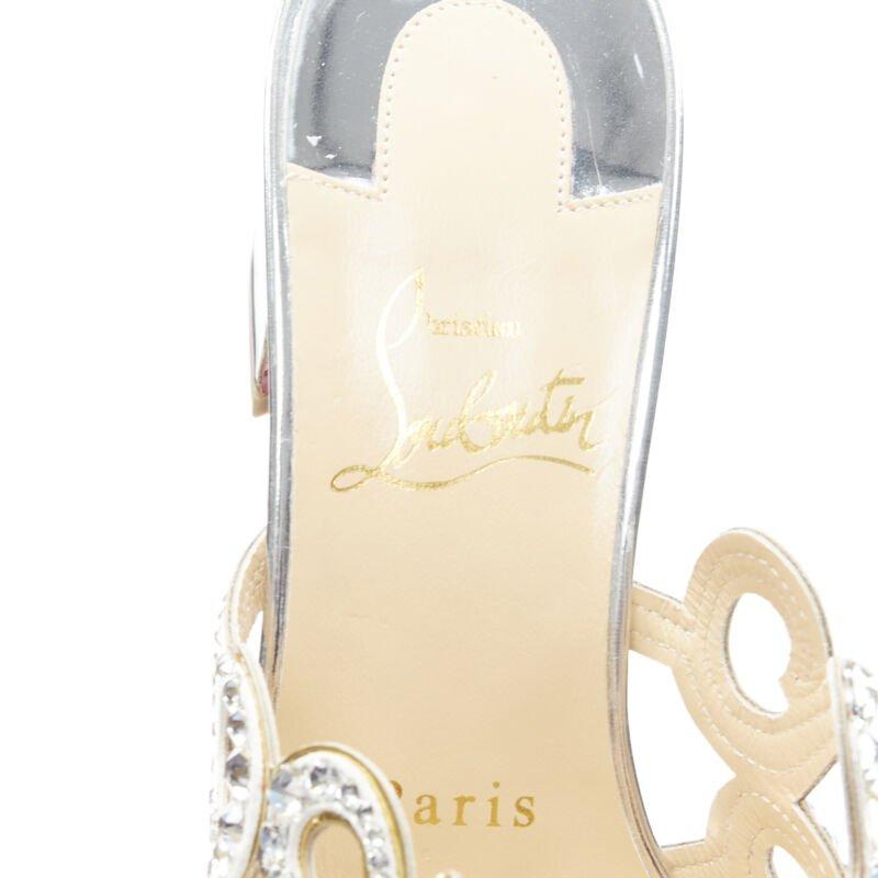CHRISTIAN LOUBOUTIN Octostrass à brides argentées à talons moyens EU36 en vente 5