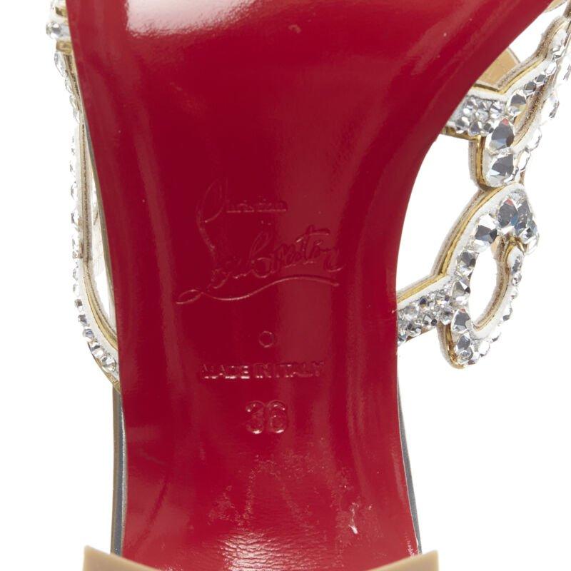 CHRISTIAN LOUBOUTIN Octostrass à brides argentées à talons moyens EU36 en vente 6