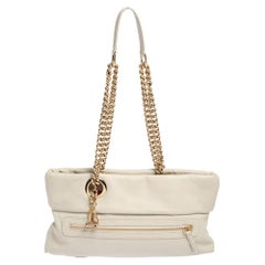 Christian Louboutin Off White Leather Chain Tote
