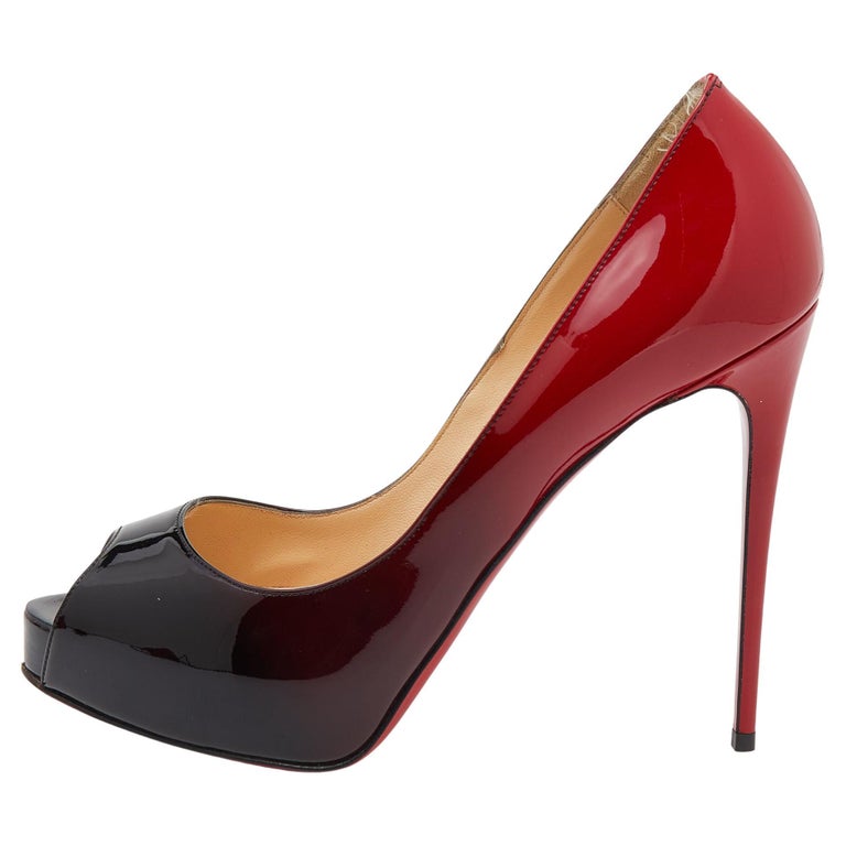 Christian Louboutin Ombre Patent Leather New Very Prive Peep Toe Pumps