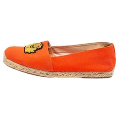 Christian Louboutin Orange Canvas Galia Espadrille Flats Size 40