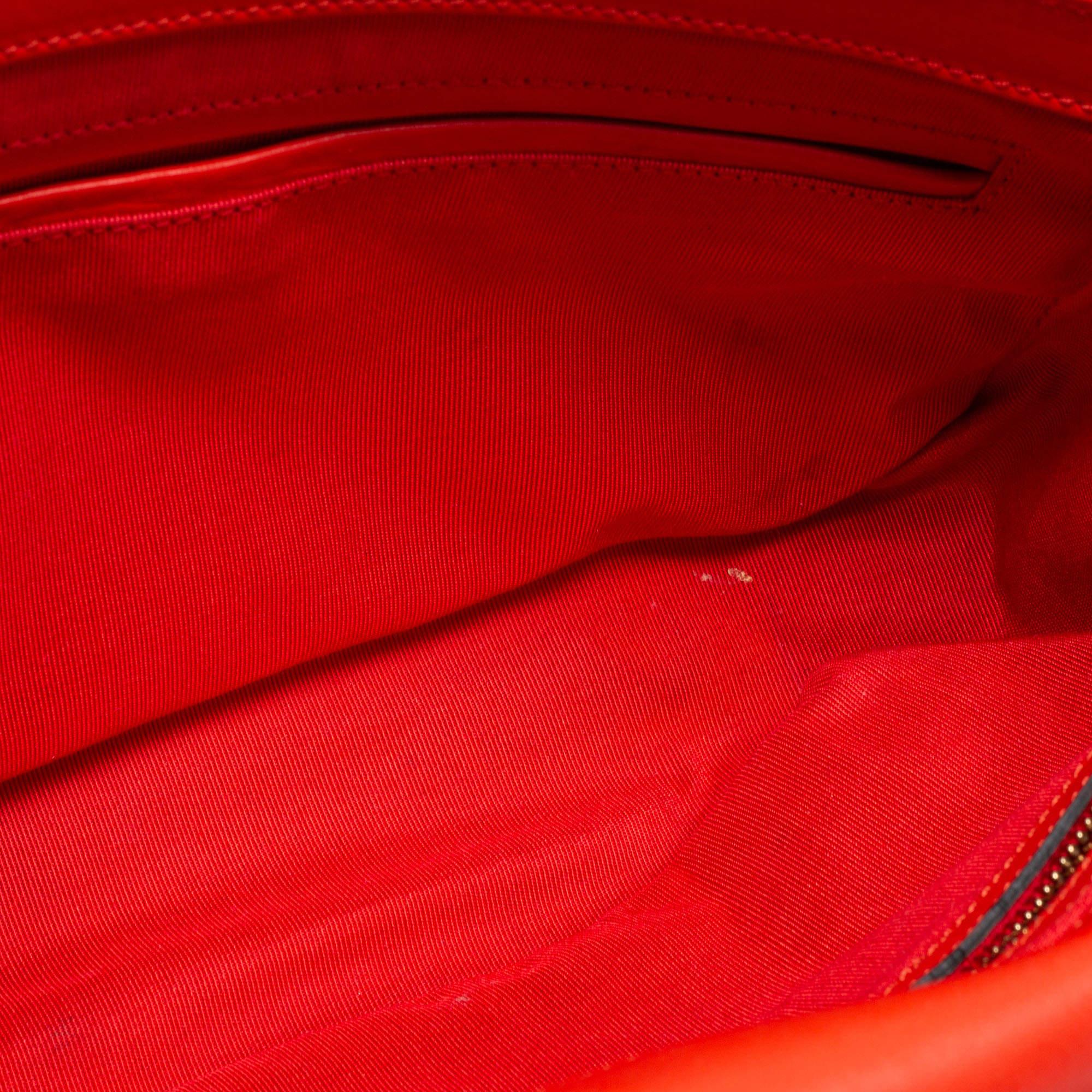 Christian Louboutin Orange/Grey Leather Sweet Charity Shoulder Bag For Sale 1