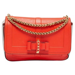 Christian Louboutin - Sac à bandoulière en cuir orange/gris « Sweet Charity »