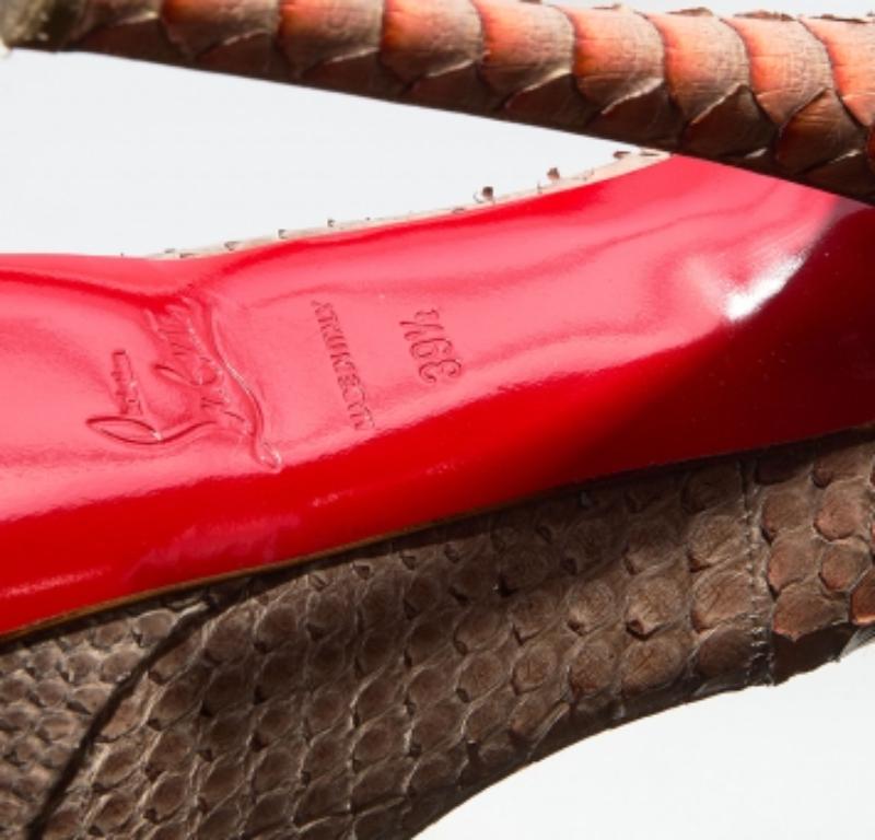 Christian Louboutin Pumps Peep Toe arancio/grigio in pitone Very Prive Taglia 39,5 in vendita 3