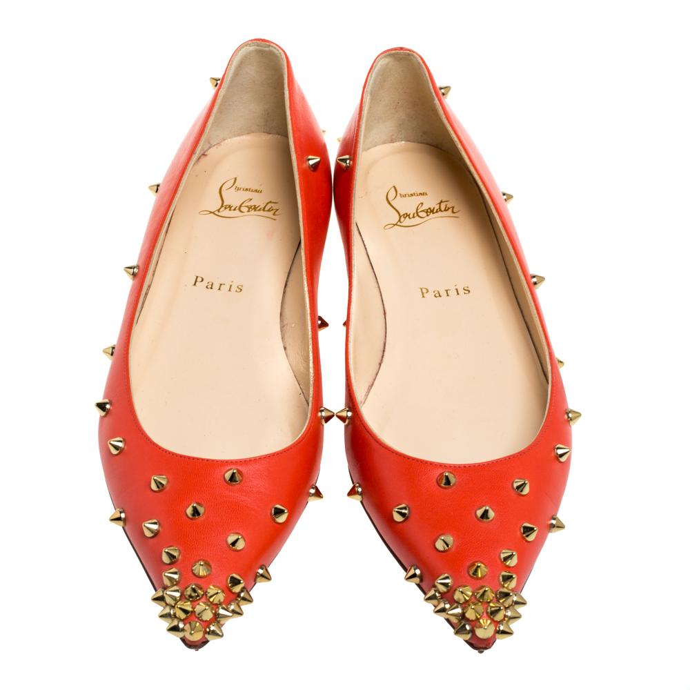 Named after the famous Folies Pigalle nightclub in Paris, this is one of the House’s iconic styles. When we think of stylish shoes, we always think of Christian Louboutin's edgy Pigalle style. They're made from orange leather adorned with spikes all