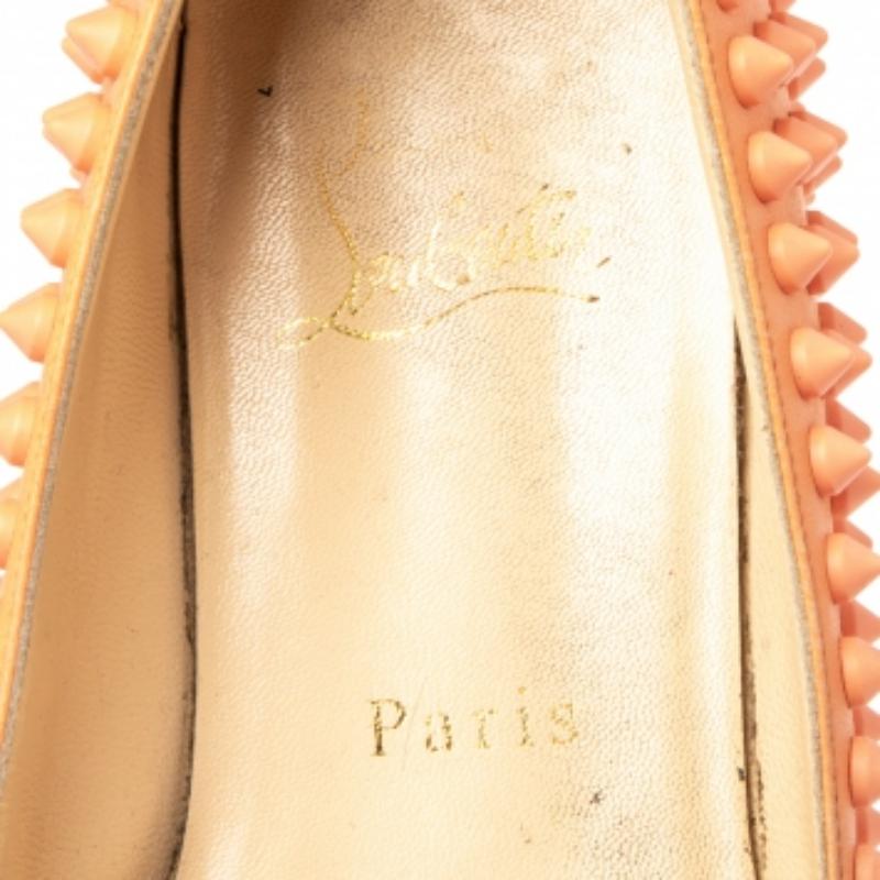 Christian Louboutin Orange Leder Spiked Ballettschuhe mit Spikes Größe 35.5 4