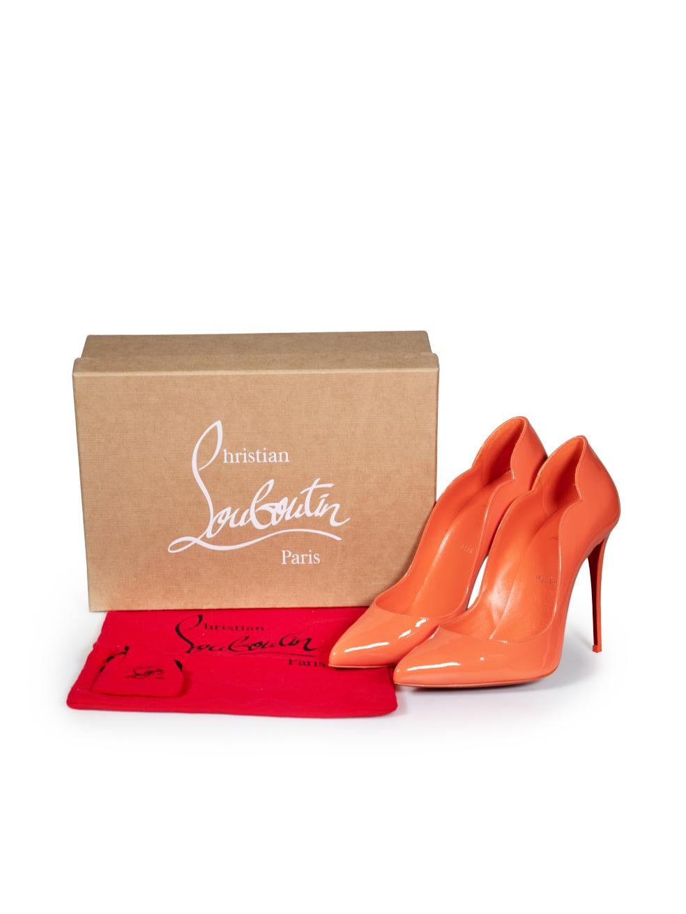Christian Louboutin - Escarpins Hot Chick 100 vernis orange, taille IT 40 en vente 2