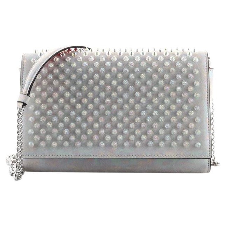 Christian Louboutin Paloma Clutch Spiked Holographic Leather at 1stDibs