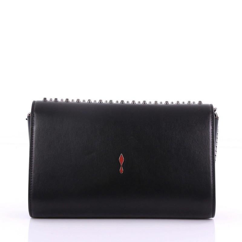 Black Christian Louboutin Paloma Clutch Spiked Leather