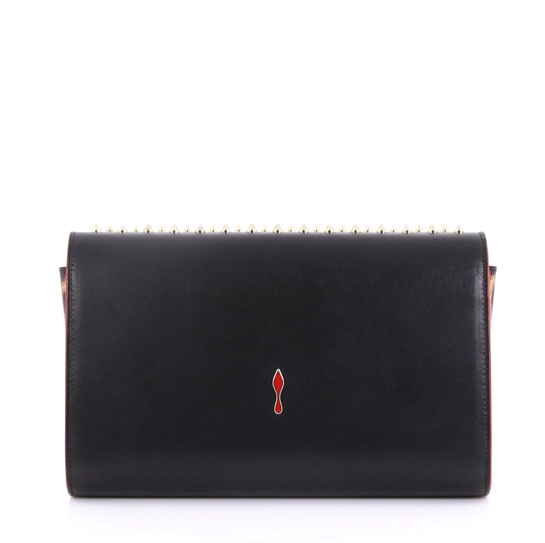 Christian Louboutin Paloma Clutch Spiked Leather In Excellent Condition In NY, NY