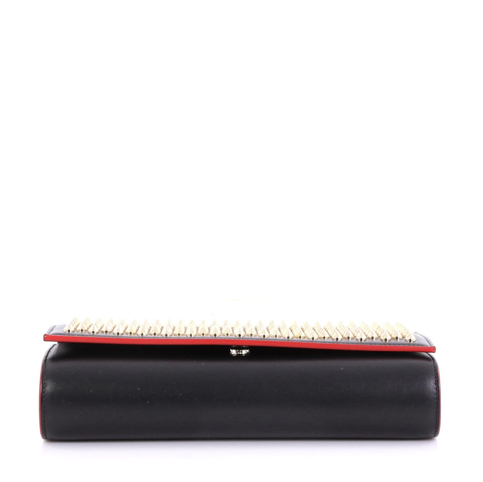 Women's Christian Louboutin Paloma Clutch Spiked Leather