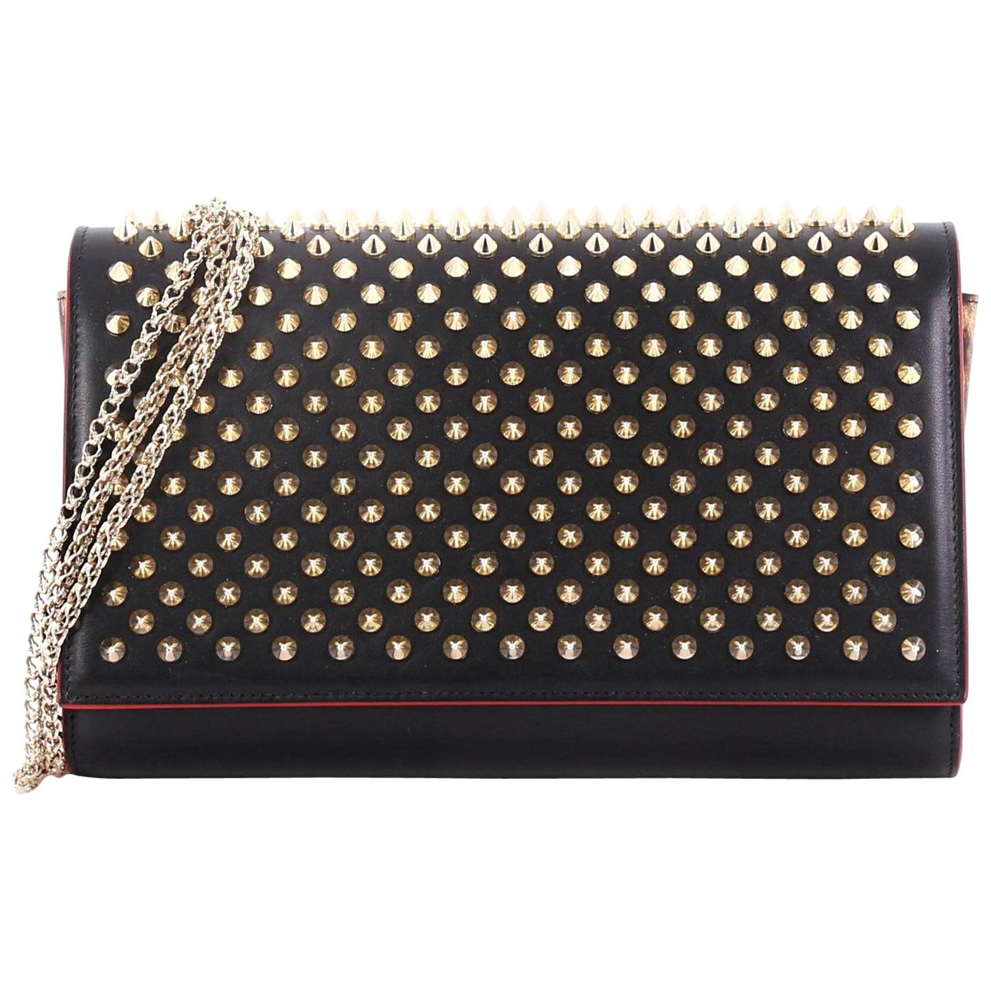 Christian Louboutin Paloma Clutch Spiked Leather at 1stDibs