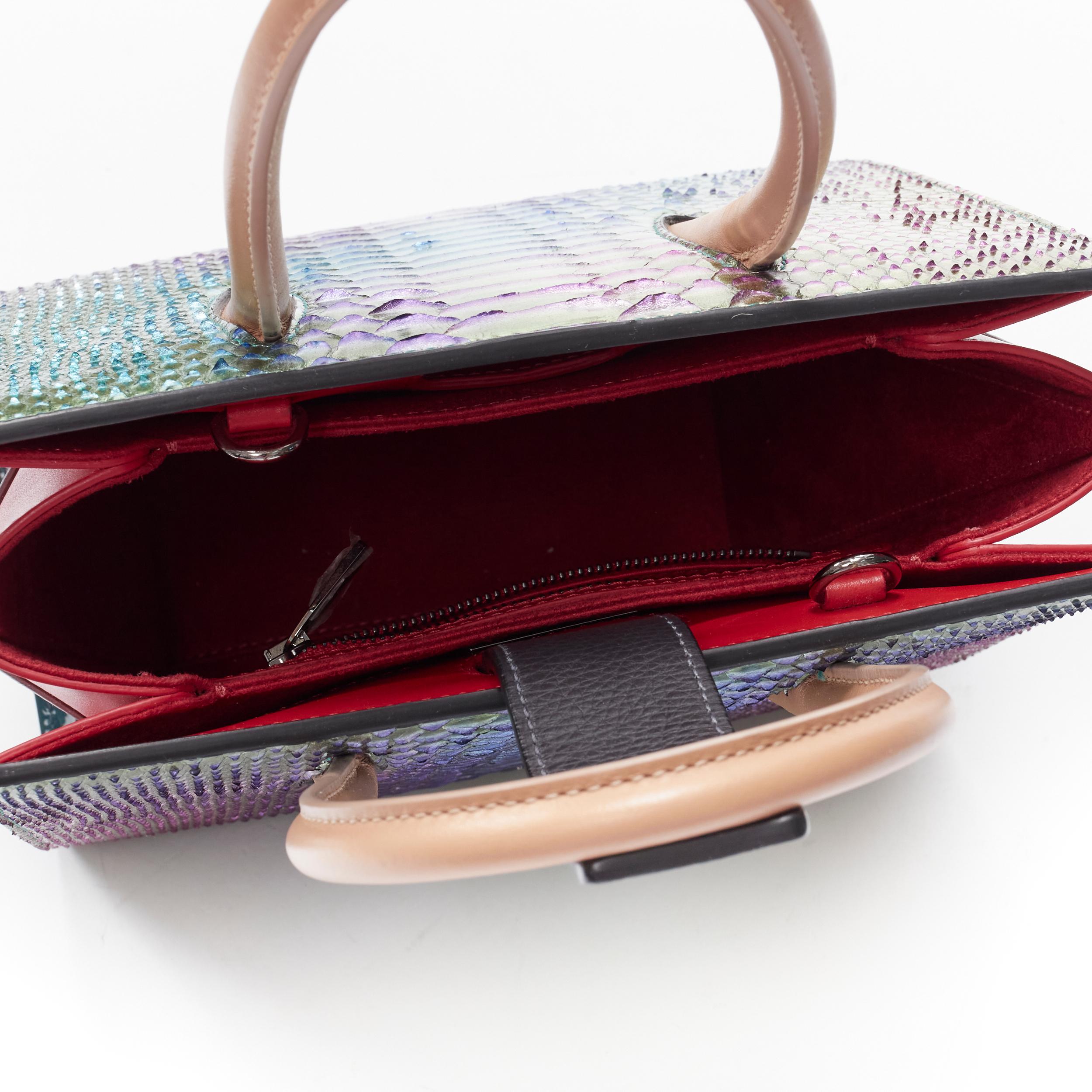 CHRISTIAN LOUBOUTIN Paloma iridescent snakeskin green patent crossbody satchel 1