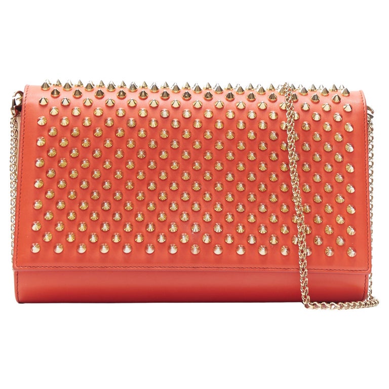 Christian Louboutin, Paloma black mini spikes clutch