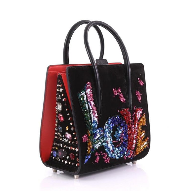 Christian Louboutin Paloma Tote Embellished Suede Small at 1stdibs