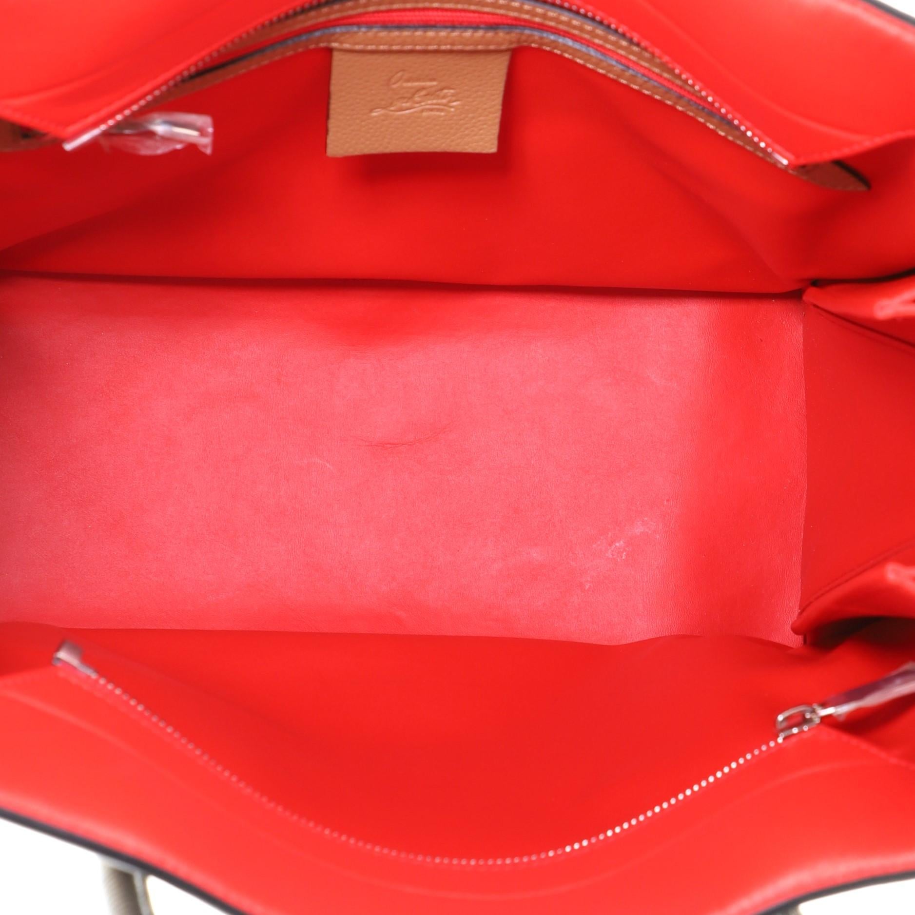 Beige Christian Louboutin Paloma Tote Raffia Large