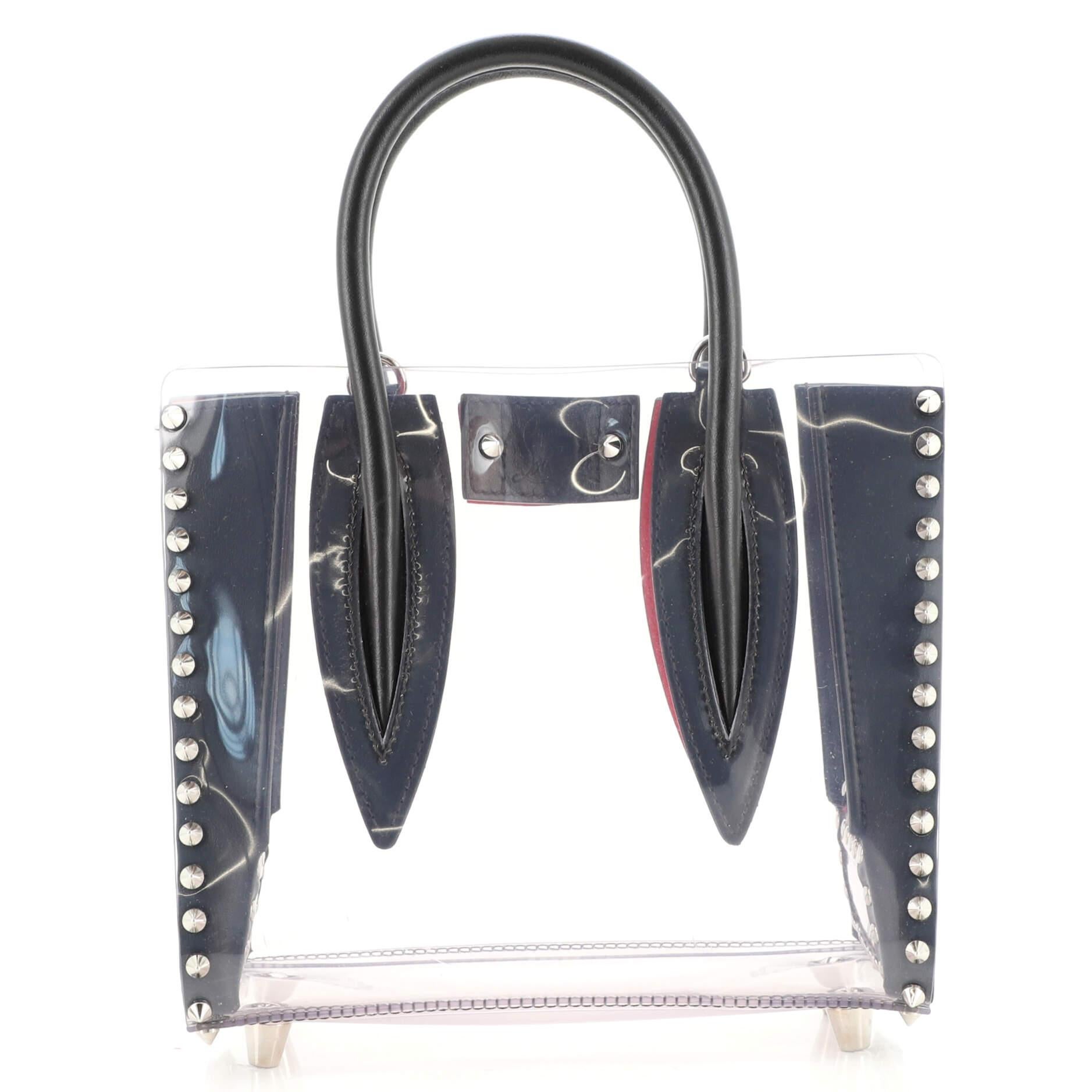 Black Christian Louboutin Paloma Tote Spiked PVC Mini