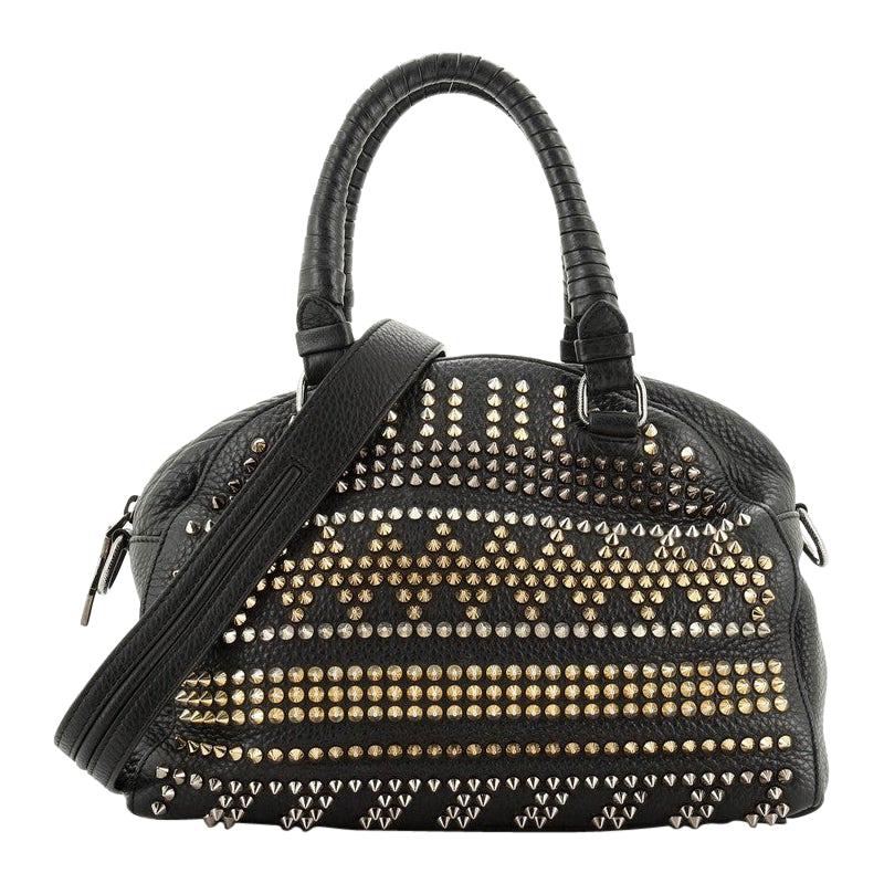 Christian Louboutin Panettone Convertible Satchel Spiked Leather Small 