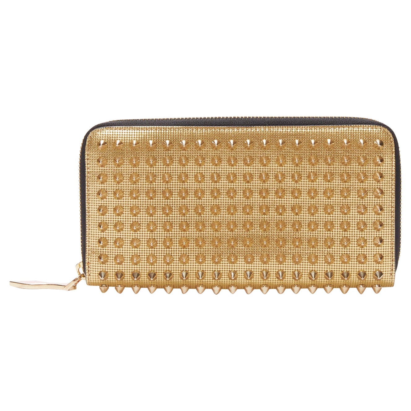 CHRISTIAN LOUBOUTIN Panettone gold studded leather zip around long wallet