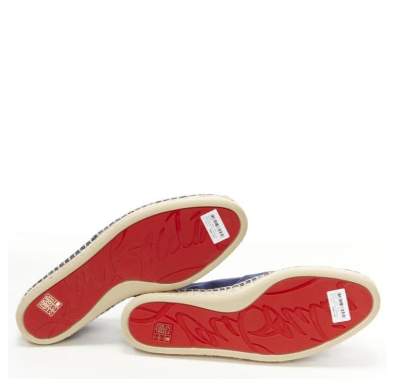 CHRISTIAN LOUBOUTIN Papiougomme alpargatas con borla y tachuelas de tela vaquera azul EU42 en venta 6