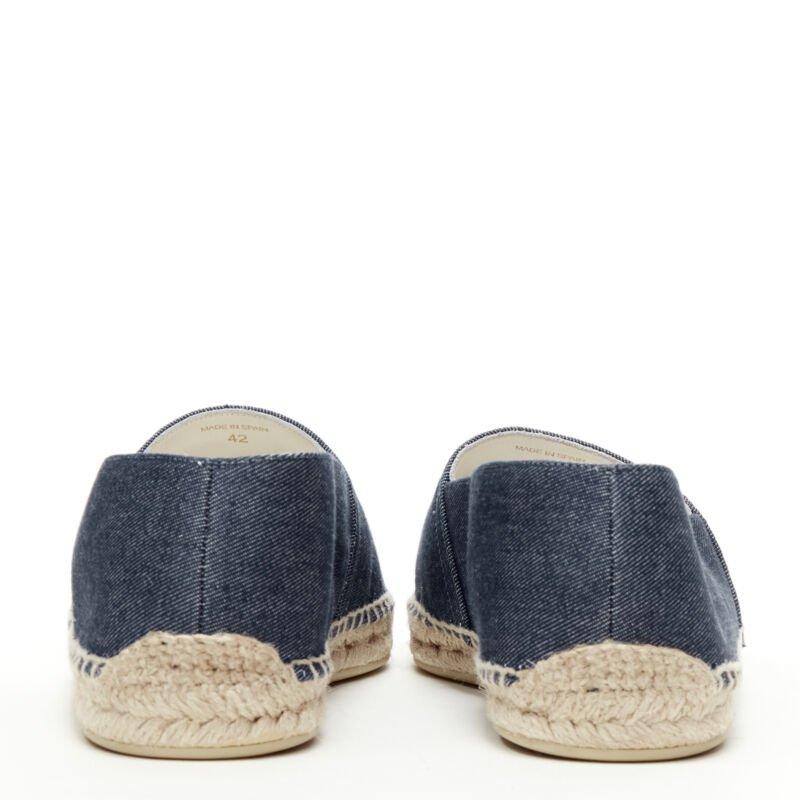 Men's CHRISTIAN LOUBOUTIN Papiougomme blue denim stud tassel espadrille shoes EU42 For Sale
