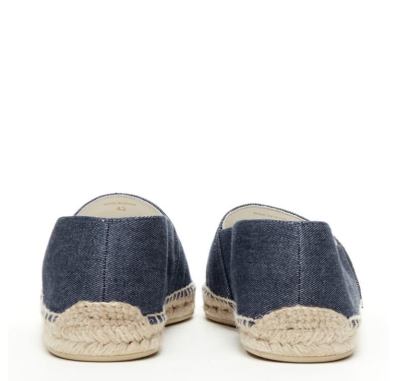 De los hombres CHRISTIAN LOUBOUTIN Papiougomme alpargatas con borla y tachuelas de tela vaquera azul EU42 en venta