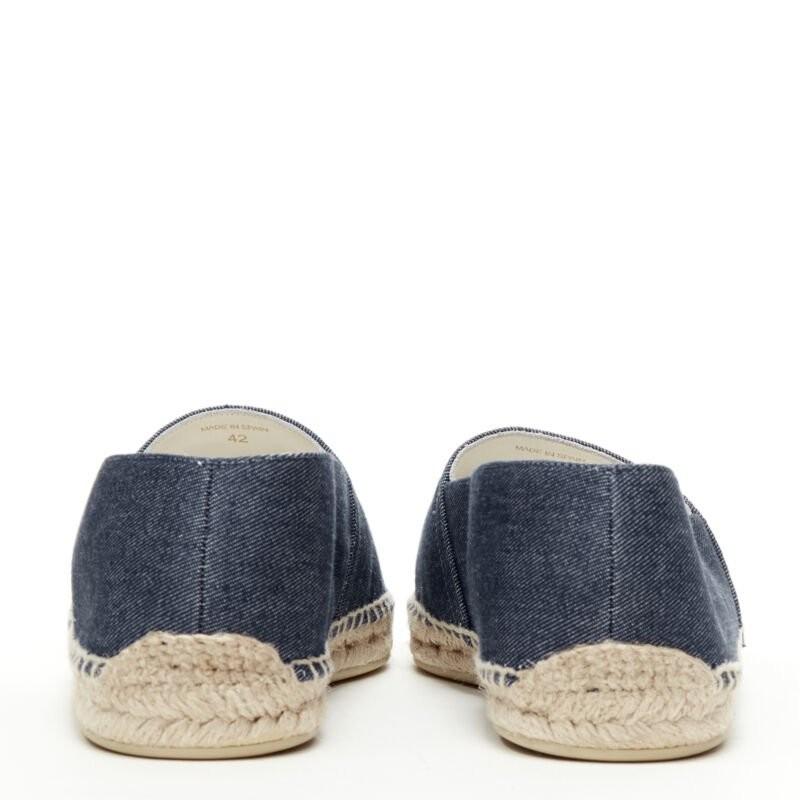 De los hombres CHRISTIAN LOUBOUTIN Papiougomme alpargatas con borla y tachuelas de tela vaquera azul EU42 en venta