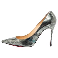 Christian Louboutin Paris Map Print Patent Leather Decollete Pumps Size 36.5
