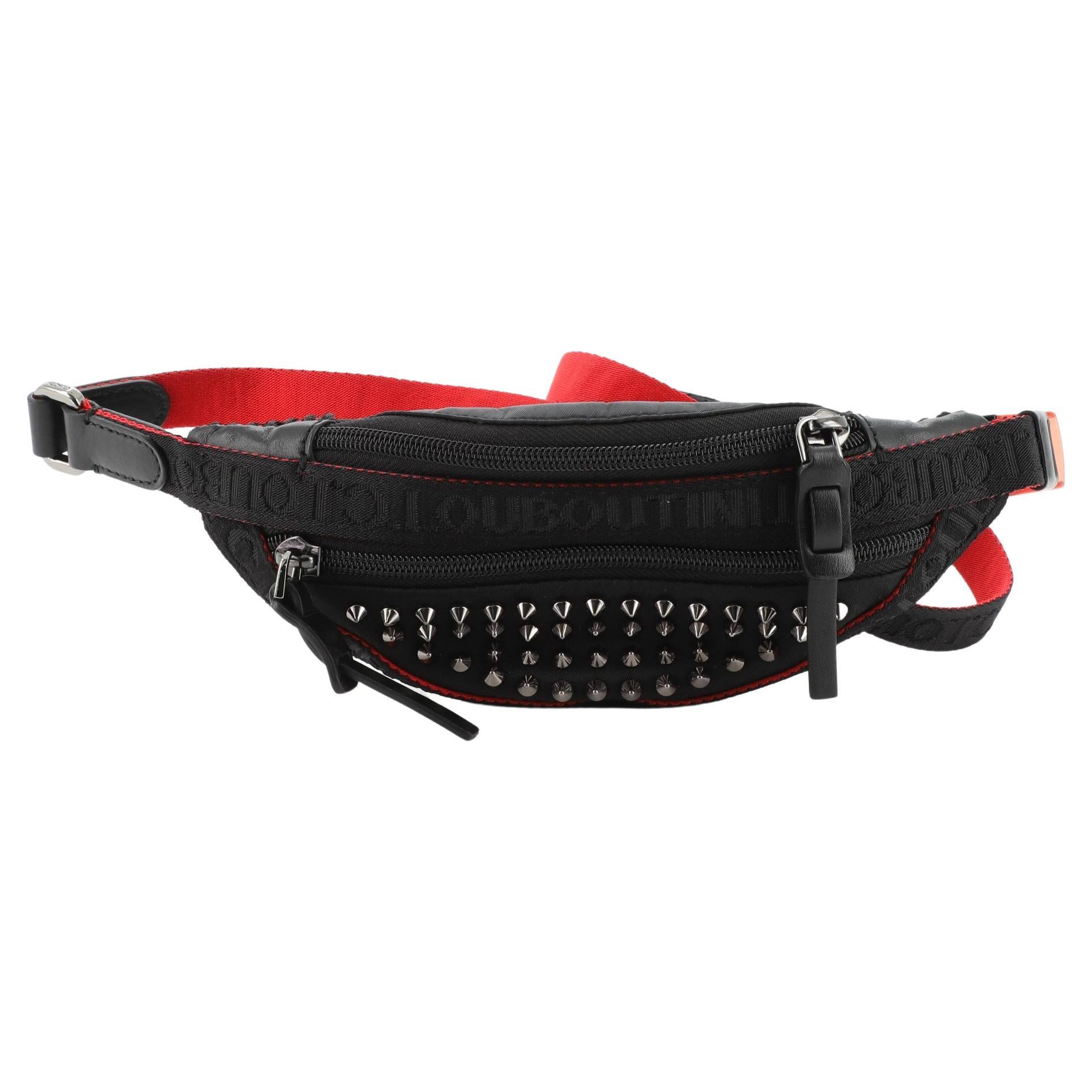 Christian Louboutin Paris NYC Waist Bag Spiked Nylon