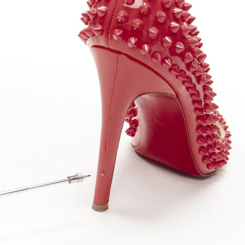 CHRISTIAN LOUBOUTIN pastel pink patent spike allover stud pigalle pump EU39.5 For Sale 5