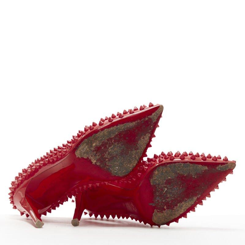 CHRISTIAN LOUBOUTIN pastel pink patent spike allover stud pigalle pump EU39.5 For Sale 1