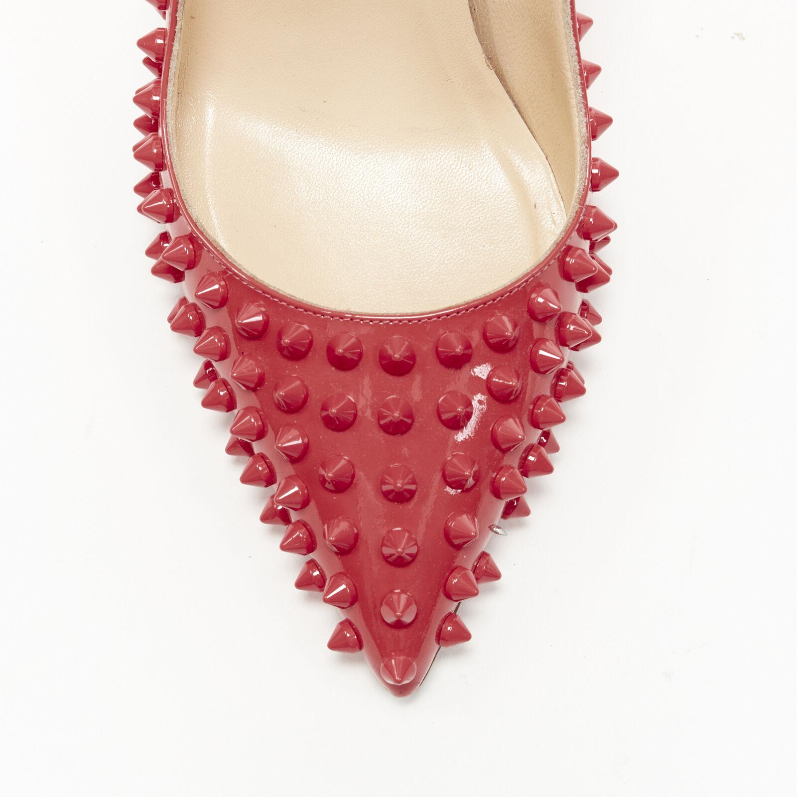 CHRISTIAN LOUBOUTIN pastel pink patent spike allover stud pigalle pump EU39.5 For Sale 2