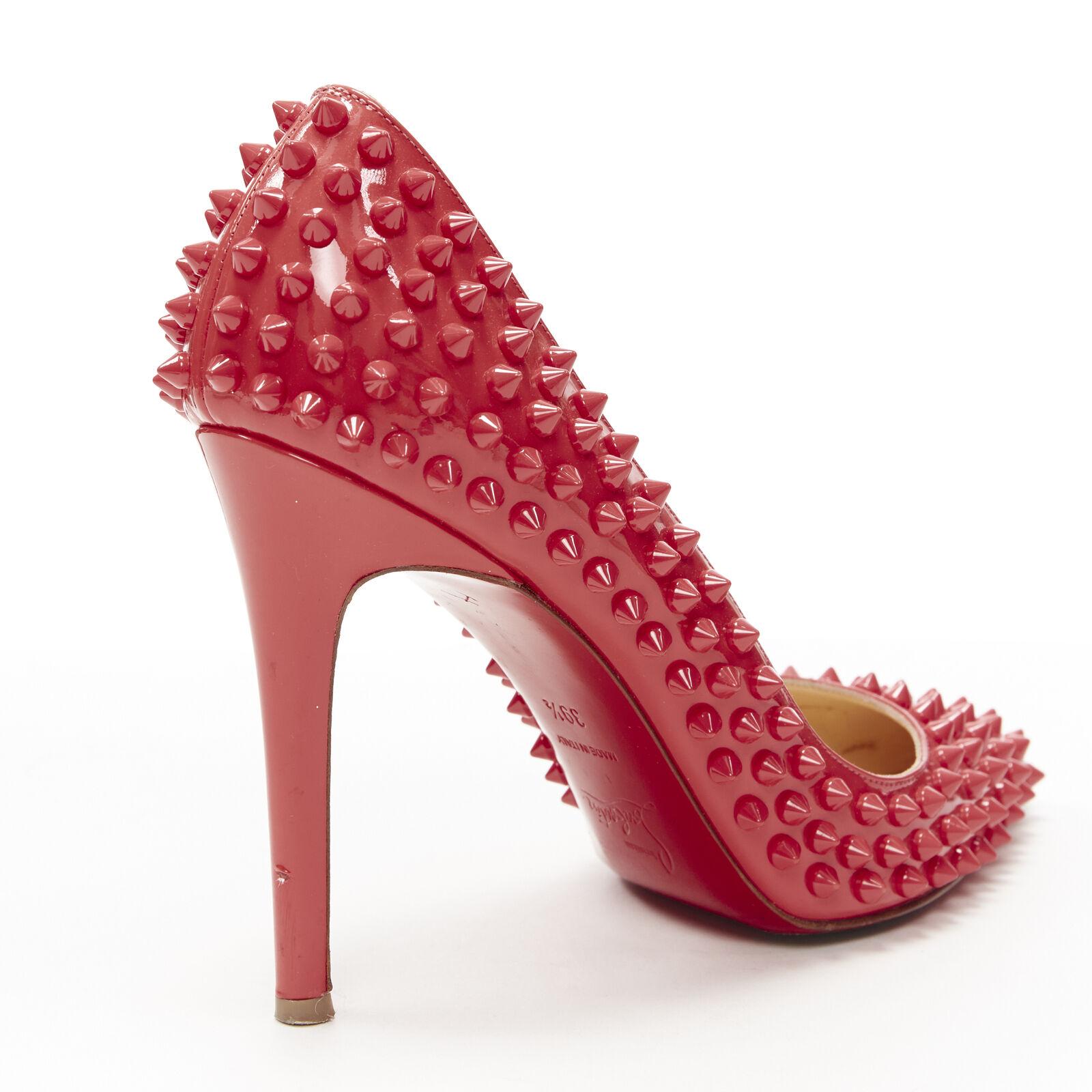 CHRISTIAN LOUBOUTIN pastel pink patent spike allover stud pigalle pump EU39.5 For Sale 3