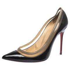 Christian Louboutin Patent Leather and PVC Paulina Pointed Toe Pumps Size 36.5