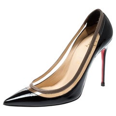 Christian Louboutin Patent Leather and PVC Paulina Pointed Toe Pumps Size 39.5