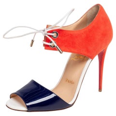 Christian Louboutin Patent Leather and Suede Mayerling Sandals Size 38.5