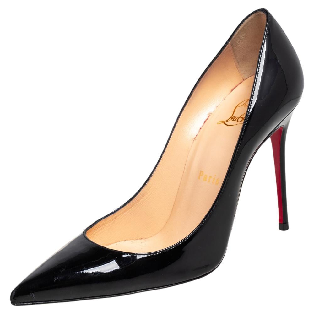 Christian Louboutin Patent Leather Decollete 554 Pointed Toe Pumps Size 37.5