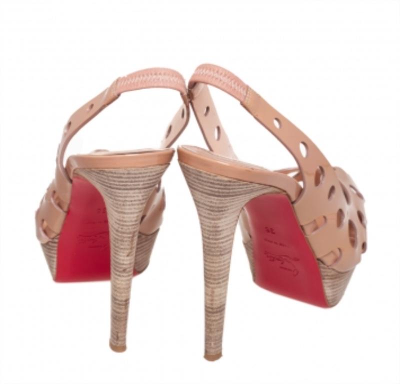 Sandales à talons compensés Ginza en cuir verni Christian Louboutin Taille 38 2