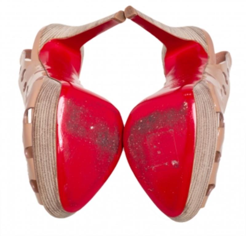 Sandales à talons compensés Ginza en cuir verni Christian Louboutin Taille 38 3
