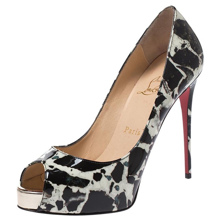 Escarpins En Cuir Louboutins Pailletés - Taille 37/37.5 - Talon Très Haut - Occasion Peu Portés