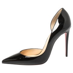 Christian Louboutin Patent Leather Iriza D'Orsay Pointed Toe Pumps Size 38.5