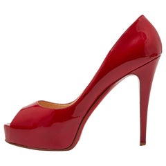 Christian Louboutin Patent Leather Lady Page Platform Peep Toe Pumps Size 41.5 Christian Louboutin Patent Leather Lady Page Platform Peep Toe Pumps Size 41.5