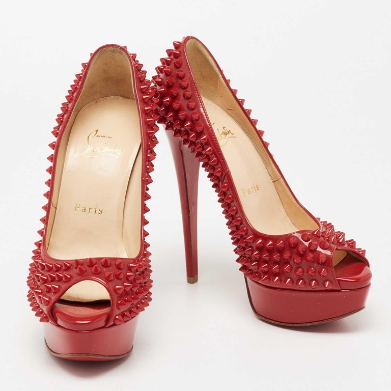 CHRISTIAN LOUBOUTIN Tan Leather Wooden Heel Open Toe Red Bottom Platform Pumps main image 0