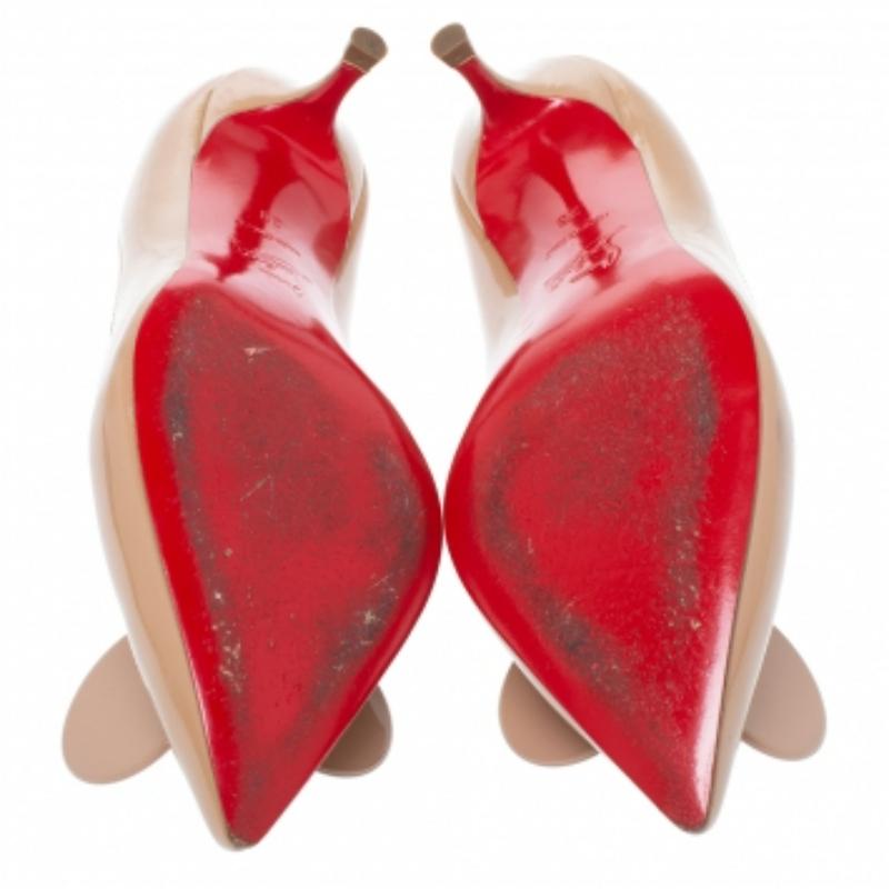 Christian Louboutin Patent Leather & Mesh Madame Mouse Pointed Toe Pumps Size 38 In Fair Condition For Sale In Dubai, Al Qouz 2